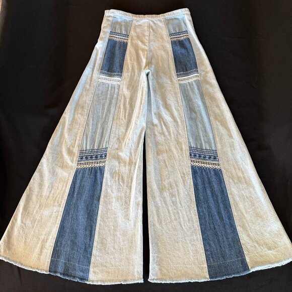 Free People Willa Pieced Wide-Leg Jeans Sz 27 - Picture 6 of 17